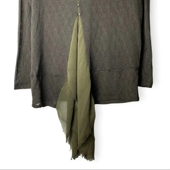 Free People New Romantics Green Long Sleeve Long Back  Button Up Back Pee… - Picture 7 of 10